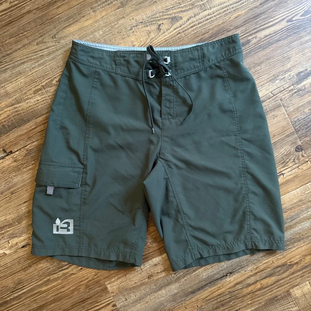Immersion Research Board Shorts Mens 33 Green Ripstop Kayak Paddle Swim Kayak